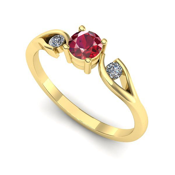 Inel din aur galben cu rubin