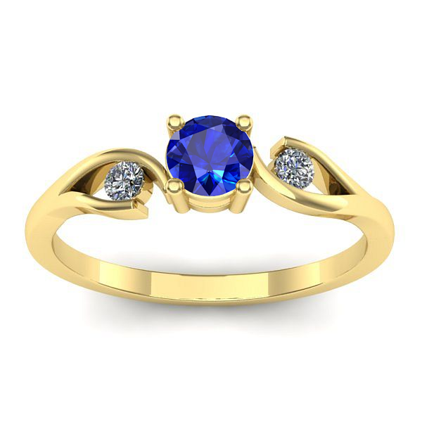 Inel logodna cu safir rotund