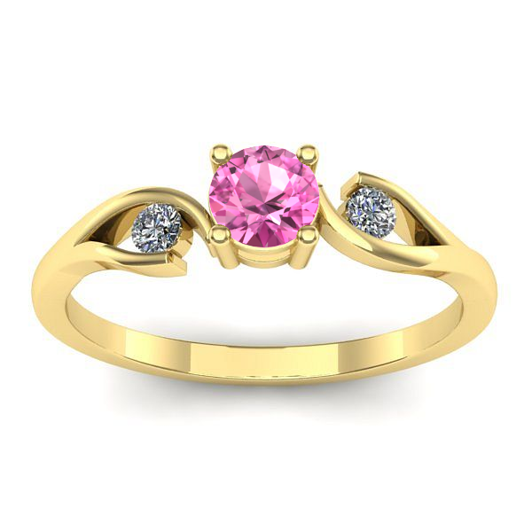 Inel de logodna cu safir roz rotund