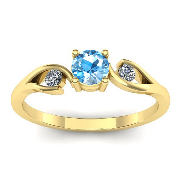 Inel logodna cu topaz blue rotund