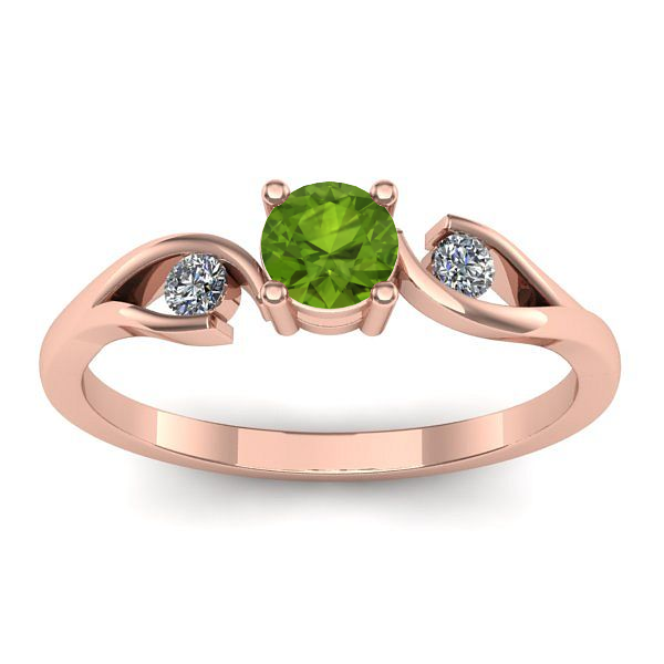 Inel de logodna cu peridot rotund