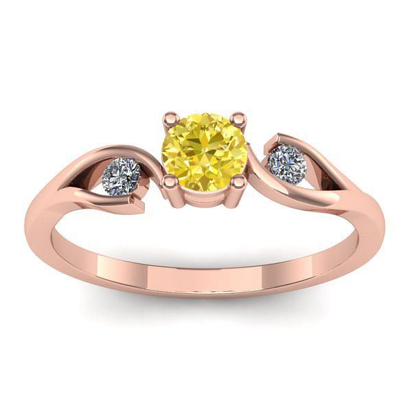 Inel cu safir galben rotund