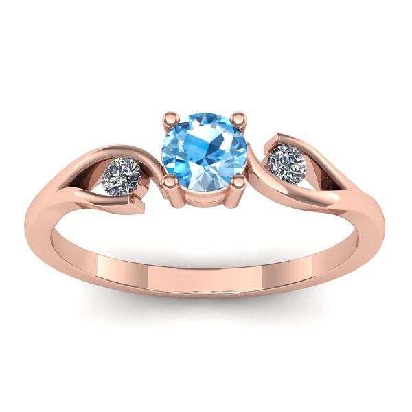 Inel de logodna cu topaz blue rotund