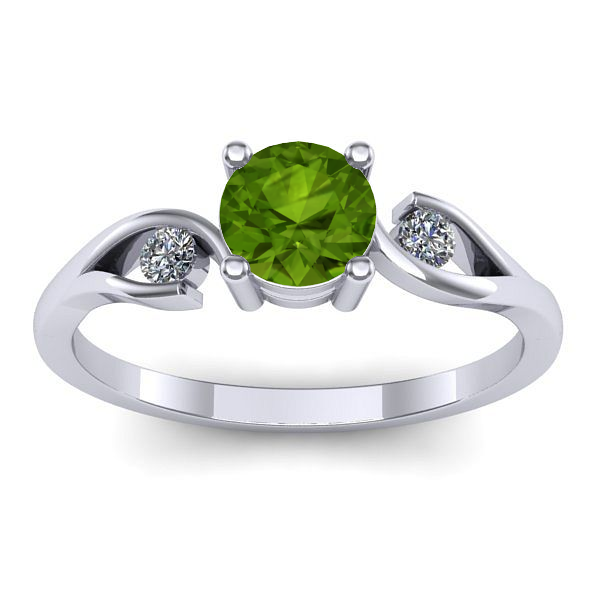 Inel logodna cu peridot rotund