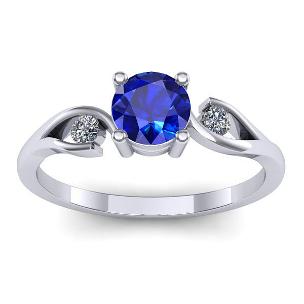 Inel logodna cu safir rotund