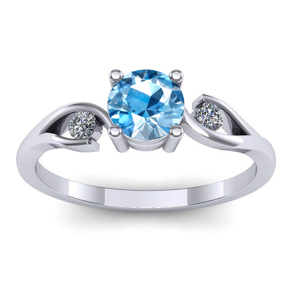 Inel logodna cu topaz blue rotund