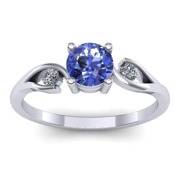 Inel cu tanzanit rotund