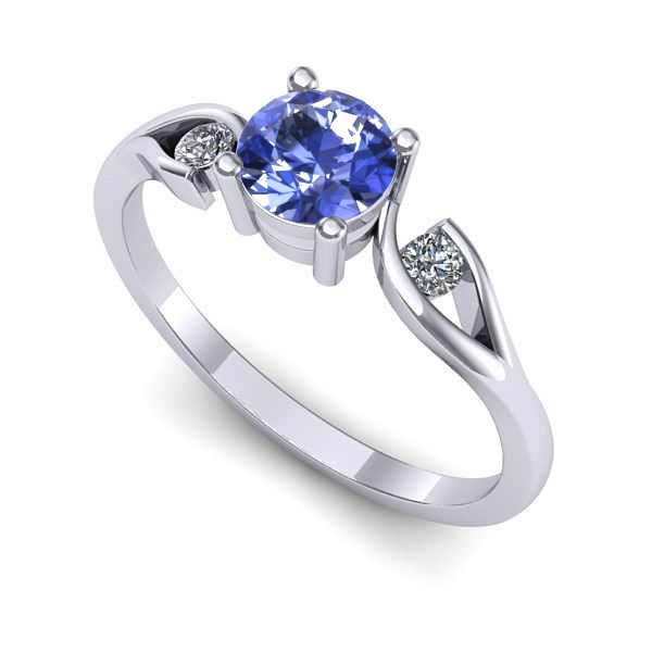 Inel de logodna din aur alb cu tanzanit