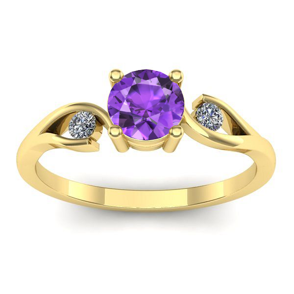 Inel de logodna cu ametist rotund