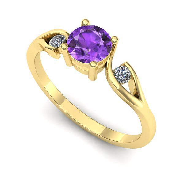 Inel din aur galben cu ametist