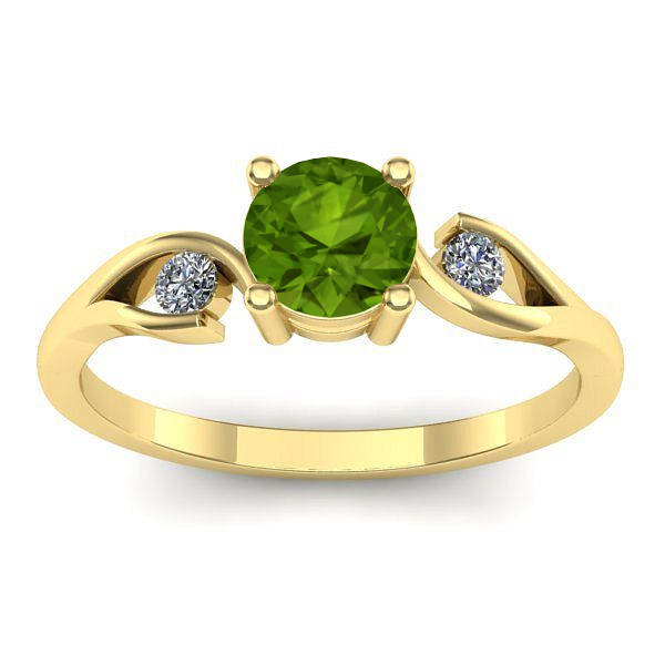 Inel cu peridot rotund