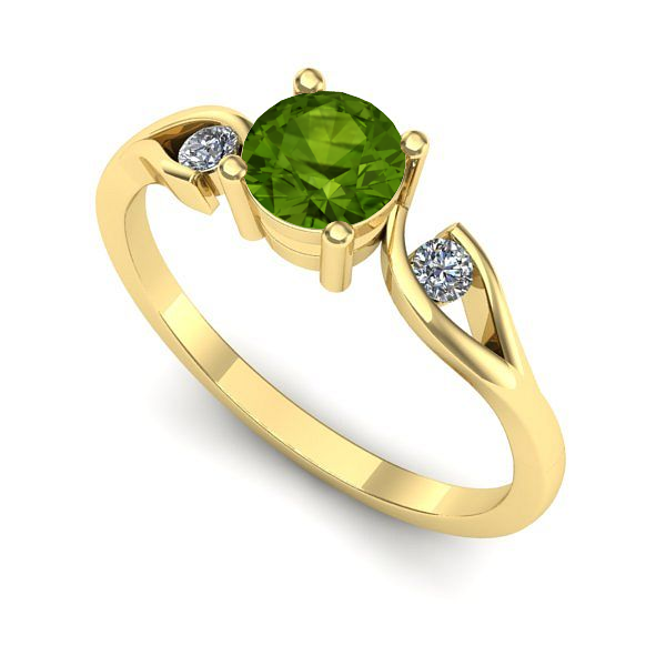 Inel din aur galben cu peridot