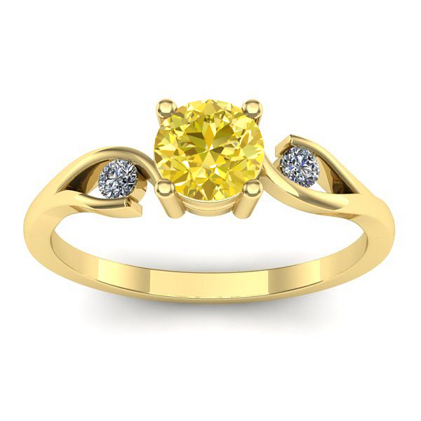 Inel de logodna cu safir galben rotund