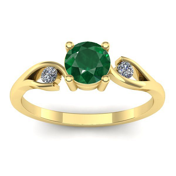 Inel cu smarald rotund