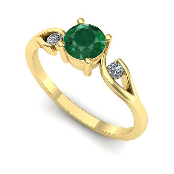 Inel din aur galben cu smarald