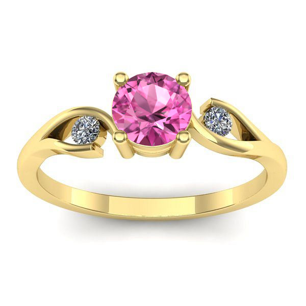 Inel de logodna cu safir roz rotund