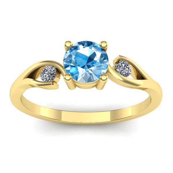 Inel cu topaz blue rotund