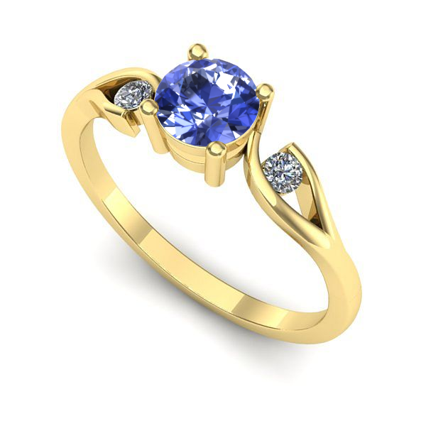 Inel din aur galben cu tanzanit