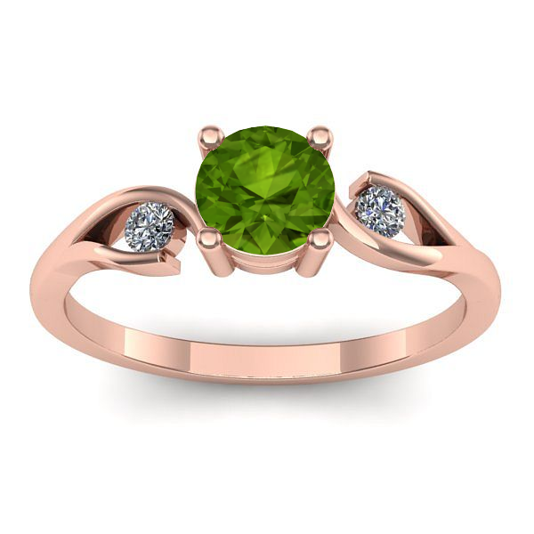 Inel cu peridot rotund