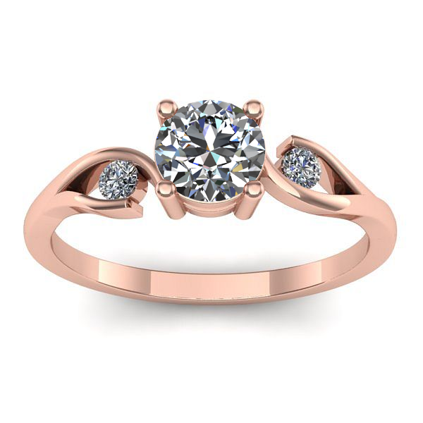 Inel cu diamant de laborator rotund