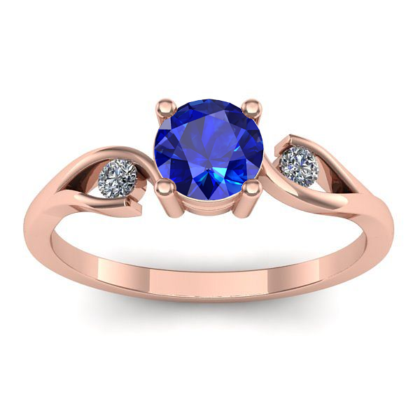 Inel logodna cu safir rotund