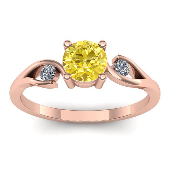 Inel de logodna cu safir galben rotund