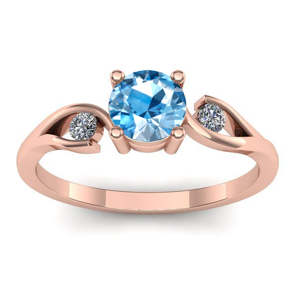 Inel cu topaz blue rotund