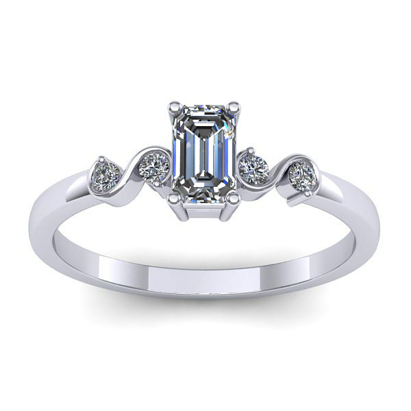 Inel de logodna cu diamant emerald cut