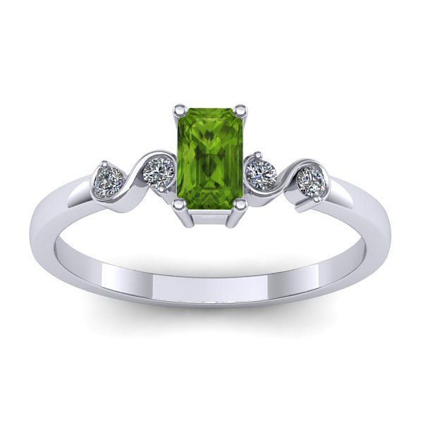 Inel de logodna cu peridot dreptunghiular