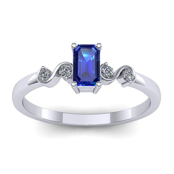 Inel cu safir dreptunghiular