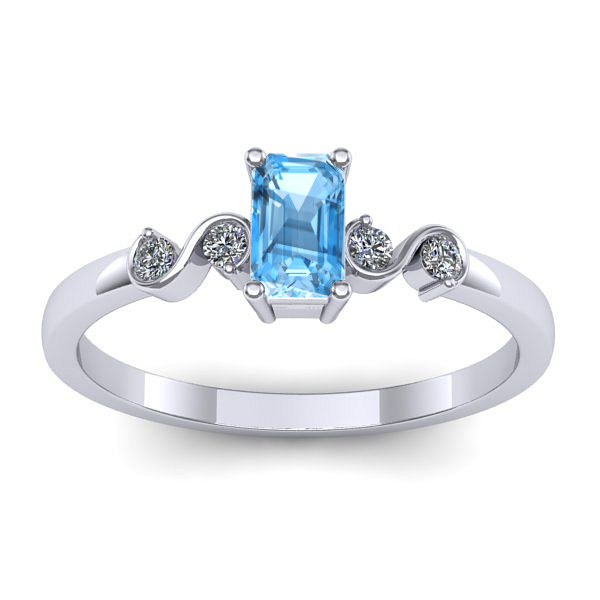 Inel de logodna cu topaz blue dreptunghiular