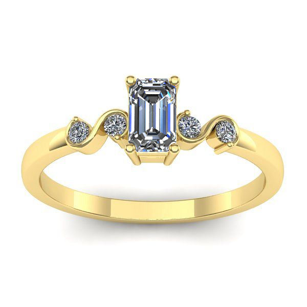 Inel de logodna cu diamant emerald cut