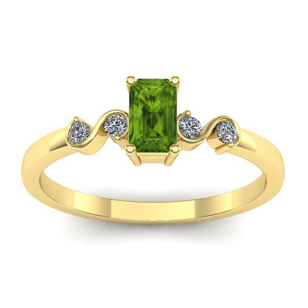 Inel cu peridot dreptunghiular