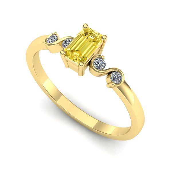 Inel logodna din aur galben cu safir galben