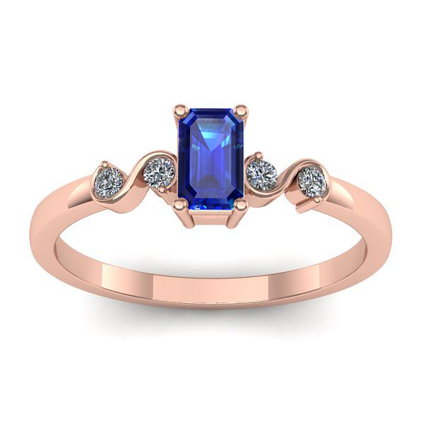 Inel de logodna cu safir dreptunghiular