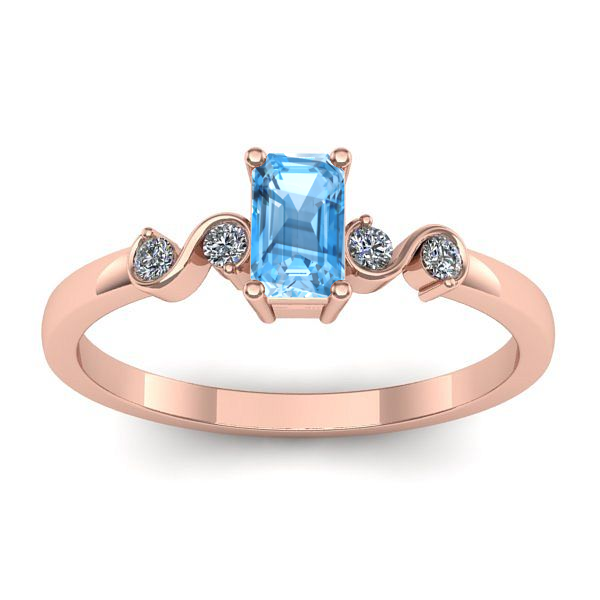 Inel cu topaz blue dreptunghiular