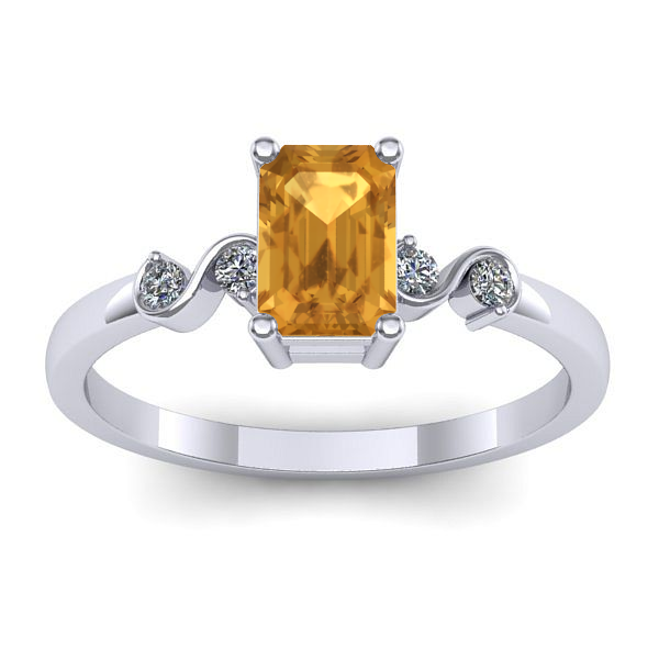 Inel cu citrin dreptunghiular