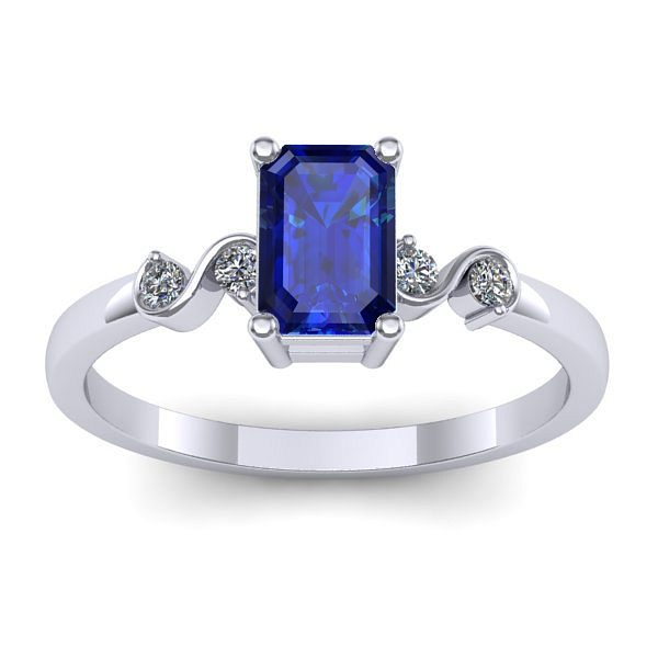 Inel cu safir dreptunghiular