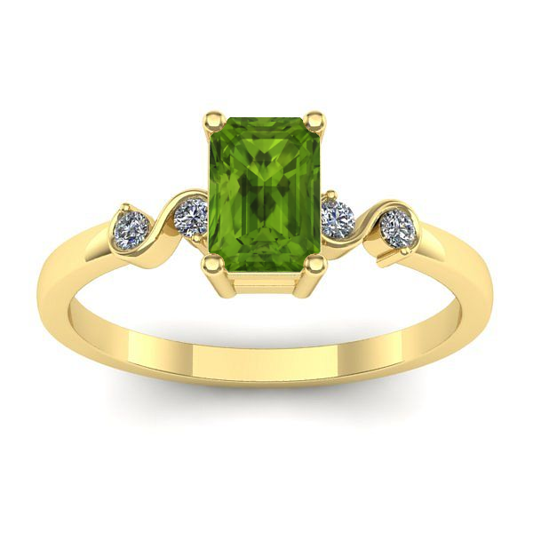 Inel cu peridot dreptunghiular