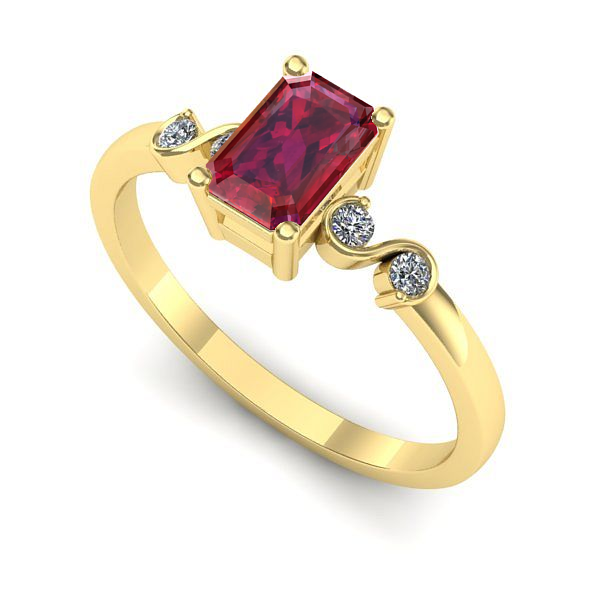 Inel din aur galben cu rubin