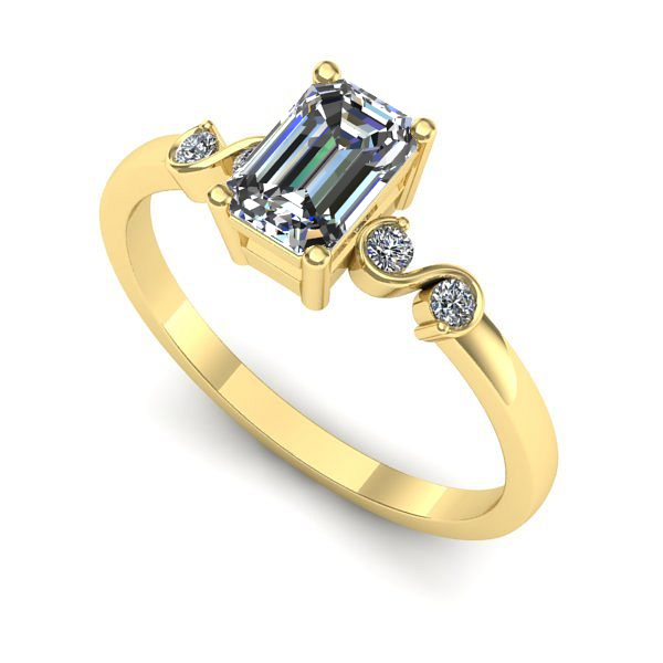 Inel logodna din aur galben cu safir alb