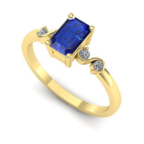 Inel din aur galben cu safir