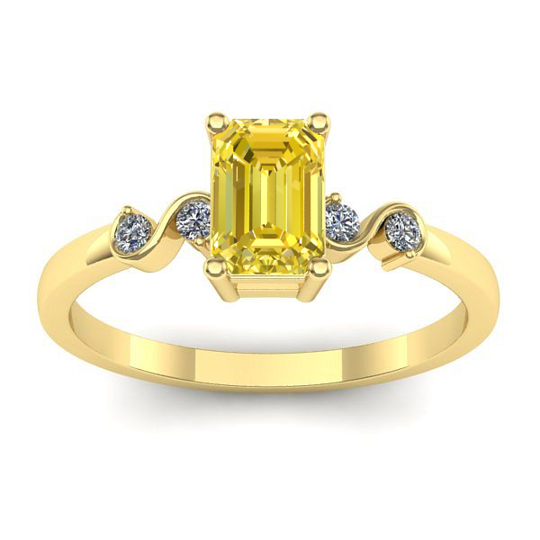 Inel de logodna cu safir galben dreptunghiular