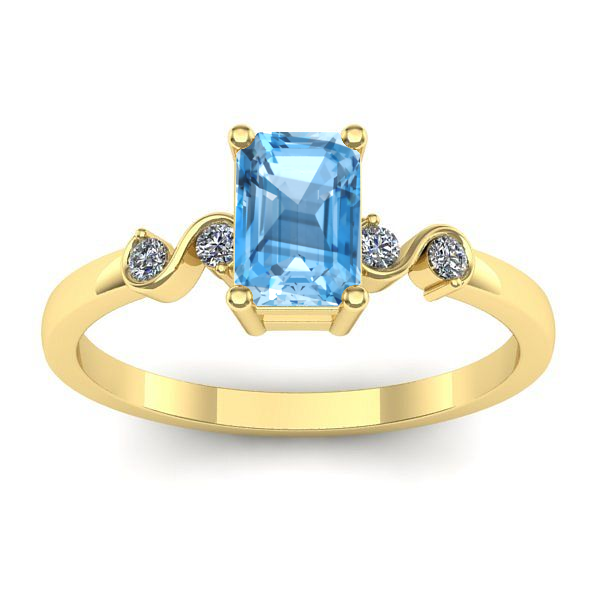 Inel cu topaz blue dreptunghiular
