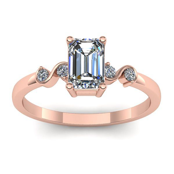 Inel cu safir alb dreptunghiular