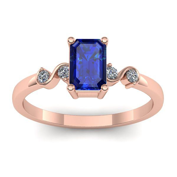 Inel de logodna cu safir dreptunghiular