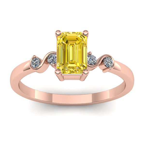 Inel cu safir galben dreptunghiular