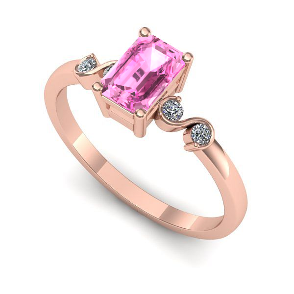 Inel din aur roz cu safir roz