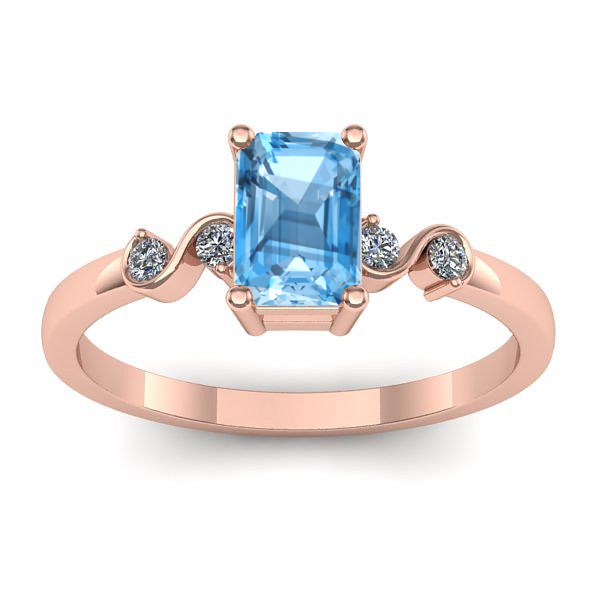 Inel de logodna cu topaz blue dreptunghiular