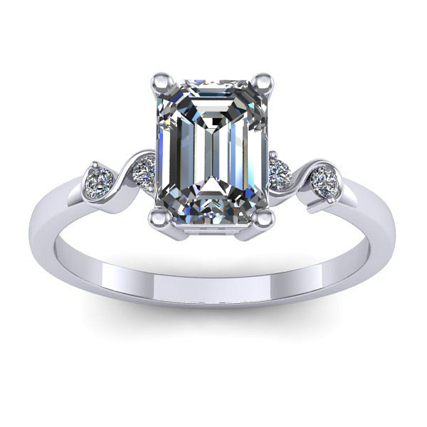 Inel logodna cu diamant de laborator dreptunghiular